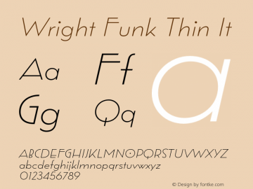 Wright Funk Thin It Version 1.000;hotconv 1.0.109;makeotfexe 2.5.65596图片样张