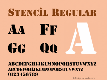 Stencil Regular OTF 0.500;PS 000.005;Core 1.0.29图片样张