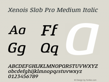 Xenois Slab Pro Medium Italic Version 1.00图片样张