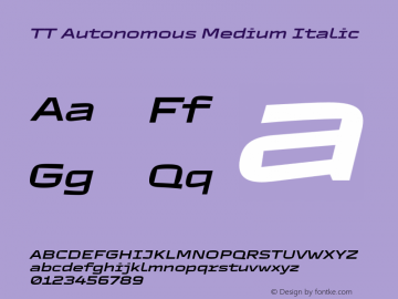 TT Autonomous Medium Italic Version 1.010.28052021图片样张