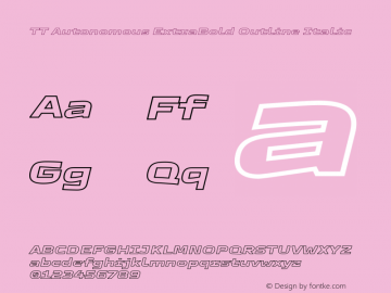 TT Autonomous ExtraBold Outline Italic Version 1.010.28052021图片样张