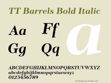 TT Barrels Bold Italic Version 1.010.27102021图片样张