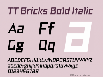 TT Bricks Bold Italic Version 1.100图片样张