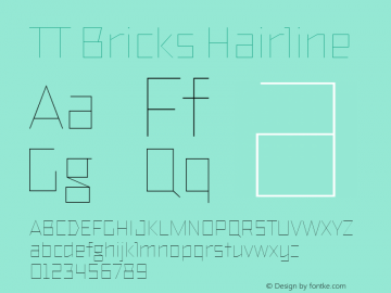 TT Bricks Hairline Version 1.010; ttfautohint (v1.5) -l 8 -r 50 -G 0 -x 0 -D latn -f none -m 