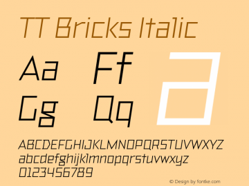 TT Bricks Italic Version 1.010图片样张