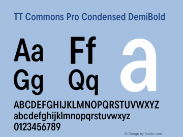 TT Commons Pro Condensed DemiBold Version 3.000.09052021图片样张