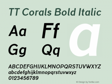 TT Corals Bold Italic Version 1.020图片样张