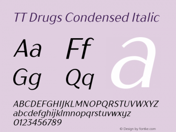 TT Drugs Condensed Italic Version 1.010图片样张