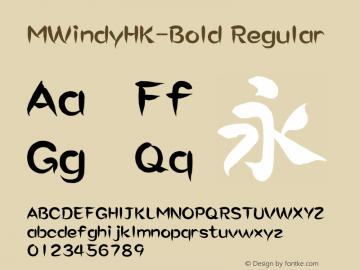 MWindyHK-Bold Regular Version 1.10 Font Sample