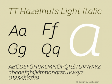 TT Hazelnuts Light Italic Version 1.010.08122020图片样张