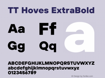 TT Hoves ExtraBold Version 2.000;hotconv 1.0.109;makeotfexe 2.5.65596.12112020图片样张