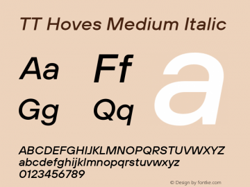 TT Hoves Medium Italic Version 2.000.12112020图片样张