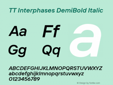TT Interphases DemiBold Italic Version 1.040图片样张