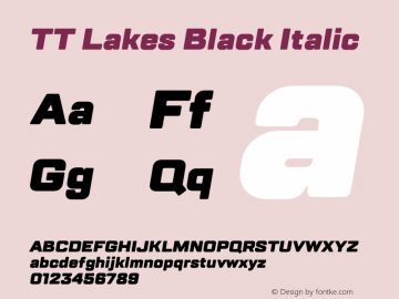 TT Lakes Black Italic Version 1.000图片样张