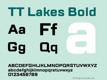 TT Lakes Bold Version 1.000; ttfautohint (v1.5) -l 8 -r 50 -G 0 -x 0 -D latn -f cyrl -m 