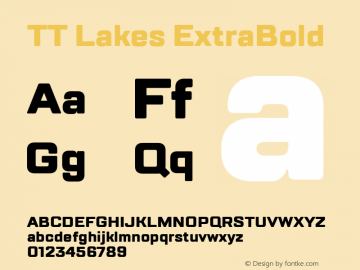 TT Lakes ExtraBold Version 1.000; ttfautohint (v1.5) -l 8 -r 50 -G 0 -x 0 -D latn -f cyrl -m 