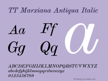 TT Marxiana Antiqua Italic Version 1.100.16022021图片样张