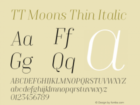 TT Moons Thin Italic Version 1.110图片样张
