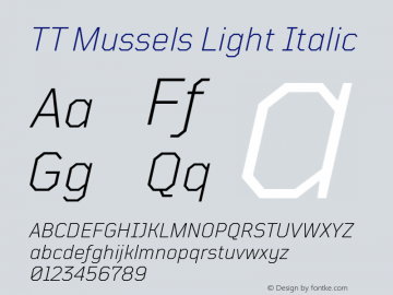 TT Mussels Light Italic Version 1.010.17122020图片样张