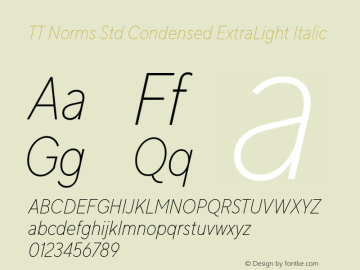 TT Norms Std Condensed ExtraLight Italic Version 1.000.09042020图片样张