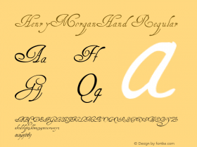 HenryMorganHand Regular 1.0 2004-11-08 Font Sample