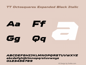 TT Octosquares Expanded Black Italic 1.000图片样张