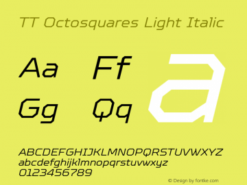 TT Octosquares Light Italic 1.000图片样张