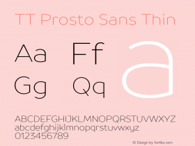 TT Prosto Sans Thin Version 1.110图片样张