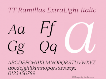 TT Ramillas ExtraLight Italic 1.000.21092020图片样张
