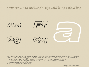 TT Runs Black Outline Italic Version 1.100.21052021图片样张