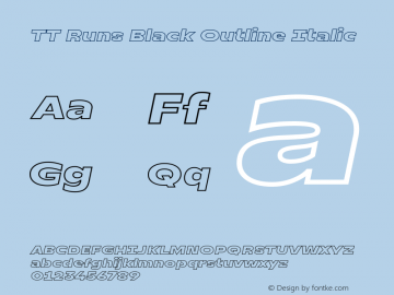 TT Runs Black Outline Italic Version 1.100.21052021图片样张