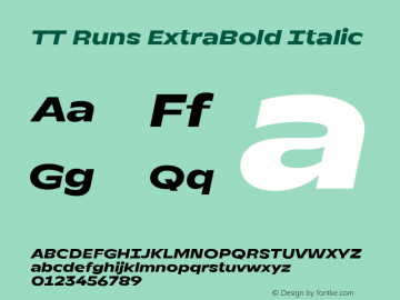 TT Runs ExtraBold Italic Version 1.100.18052021图片样张