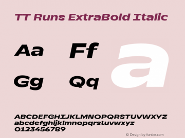 TT Runs ExtraBold Italic Version 1.100.18052021图片样张