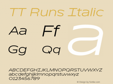 TT Runs Italic Version 1.100.18052021图片样张