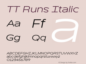 TT Runs Italic Version 1.100.18052021图片样张