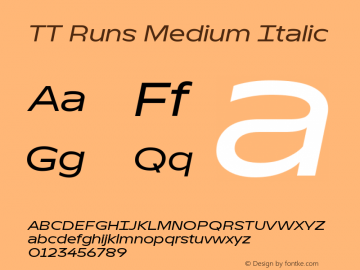 TT Runs Medium Italic Version 1.100.18052021图片样张