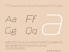 TT Supermolot Neue Expanded Thin Italic Version 1.000图片样张