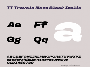 TT Travels Next Black Italic Version 1.000.28062021图片样张