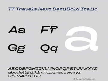 TT Travels Next DemiBold Italic Version 1.000.28062021图片样张