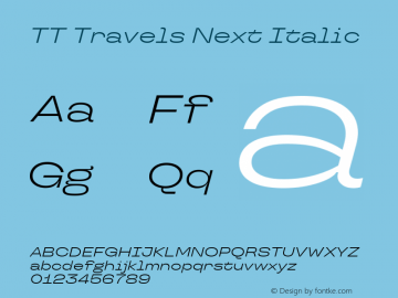 TT Travels Next Italic Version 1.100.08102021图片样张