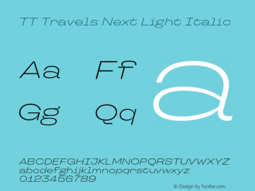 TT Travels Next Light Italic Version 1.000.28062021图片样张