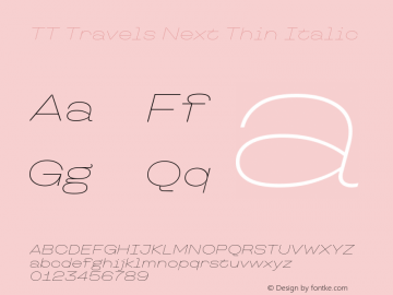 TT Travels Next Thin Italic Version 1.100.08102021图片样张