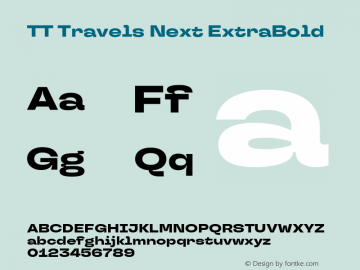 TT Travels Next ExtraBold Version 1.000.28062021图片样张