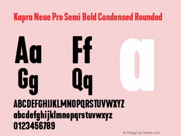 Kapra Neue Pro Semi Bold Condensed Rounded Version 1.000;PS 001.000;hotconv 1.0.88;makeotf.lib2.5.64775图片样张