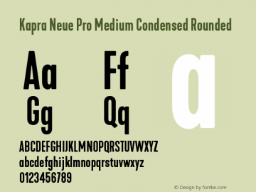 Kapra Neue Pro Medium Condensed Rounded Version 1.000;PS 001.000;hotconv 1.0.88;makeotf.lib2.5.64775图片样张