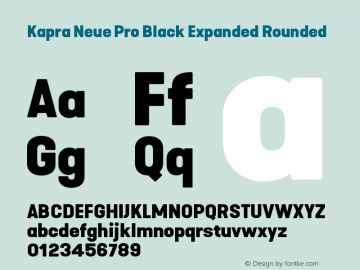 Kapra Neue Pro Black Expanded Rounded Version 1.000;PS 001.000;hotconv 1.0.88;makeotf.lib2.5.64775图片样张