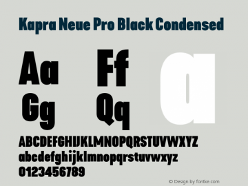 Kapra Neue Pro Black Condensed Version 1.000;PS 001.000;hotconv 1.0.88;makeotf.lib2.5.64775图片样张