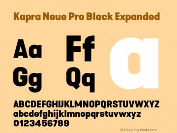 Kapra Neue Pro Black Expanded Version 1.000;PS 001.000;hotconv 1.0.88;makeotf.lib2.5.64775图片样张