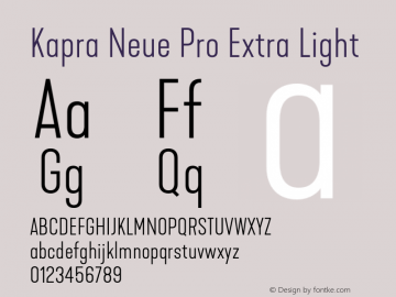 Kapra Neue Pro Extra Light Version 1.000;PS 001.000;hotconv 1.0.88;makeotf.lib2.5.64775图片样张