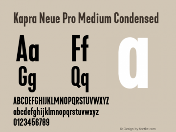 Kapra Neue Pro Medium Condensed Version 1.000;PS 001.000;hotconv 1.0.88;makeotf.lib2.5.64775图片样张
